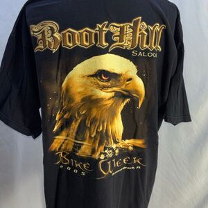 Vintage Boot Hill Saloon 2005 bike week biker t shirt 2 sided eagle XL pocket